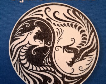 Dragon Ying Yang STL & 3MF Digital Files