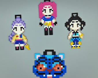 K-Pop Demon Hunter 8-Bit Ornament Set of Fan Pixel Art | Rumi | Zoey | Mira | Derpy