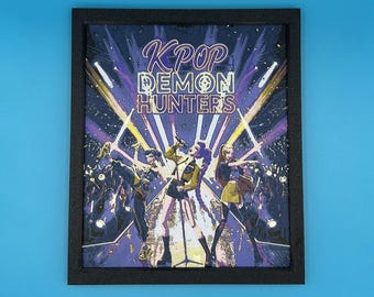 K-Pop Demon Hunters Concert Print Fan Wall Art | Huntrix | Unique Textured 3D Art Panel