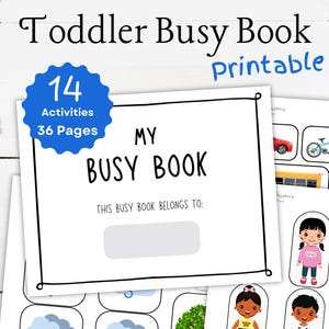 Toddler Busy Book - Quiet Book for Toddlers and Preschoolers - Gift for Kids - Homeschool Activity - Printable Busy Book - Digital Download