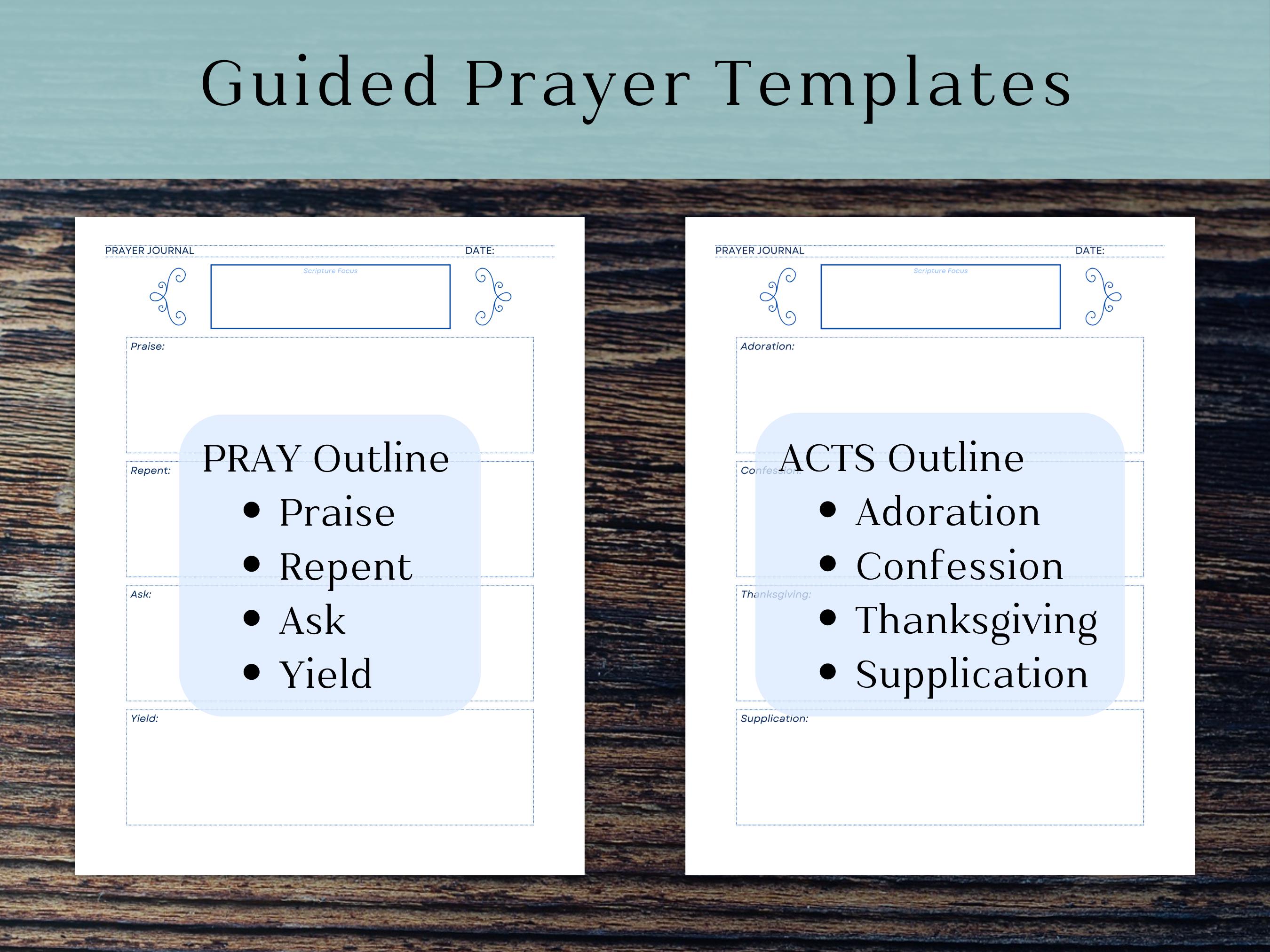 Prayer Journal Printable in Blue - Devotional Journal - Bible Study ...