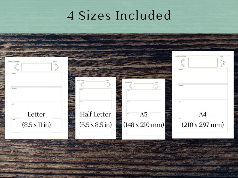 Prayer Journal Printable in Green Devotional Journal Bible Study