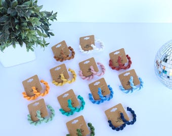 Handmade Boho Western Macrame Hoop Earrings – Unique Bohemian Chic Cowgirl Gift for Everyday Wear - Best Seller Jewelry For Her - Gift Ideas