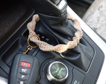 Bohemian Bangle Keychain for Her Key Fob Accessory for House Key Handmade Macrame Keychain for Birthday Gift for Mama Hippy Car Accessory