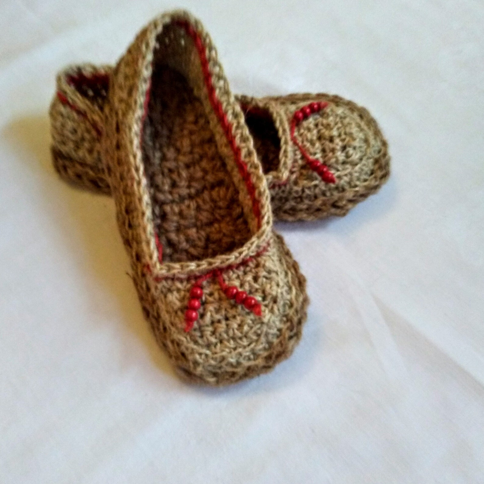 handmade espadrille ballet style with crocheted jute