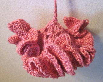 Crocheted Tassle in Pink from Cotton Yarn