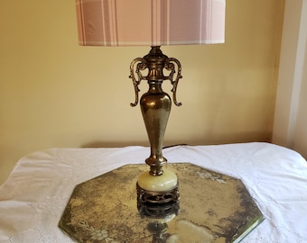 Antique Solid Brass Classical Urn Shaped Lamp with Marble Base