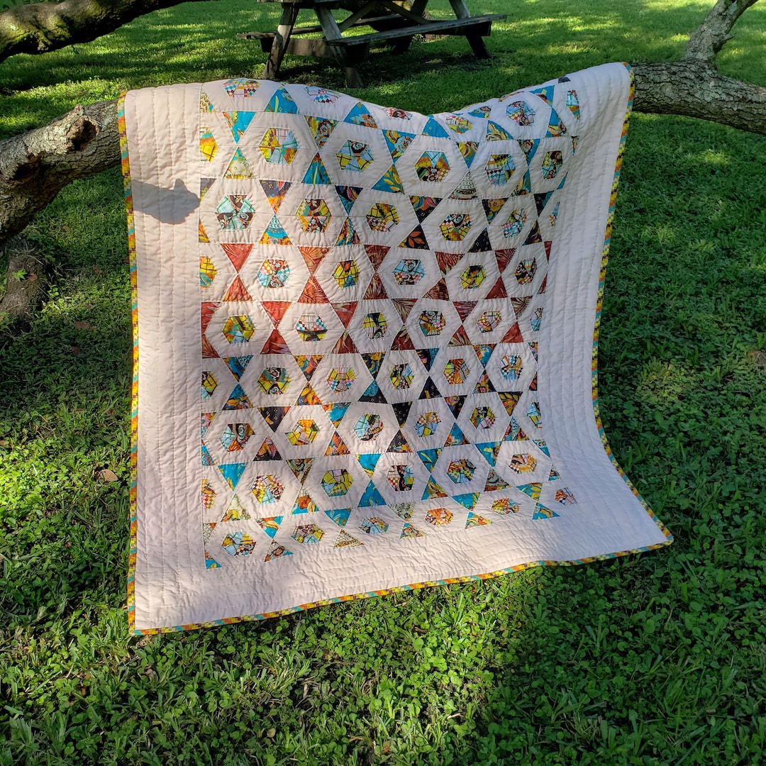 Handmade and Hand Quilted 100% Cotton Scrappy Quilt - Etsy