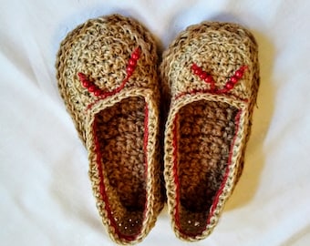 Handmade Espadrille Ballet Flats with Crocheted Jute
