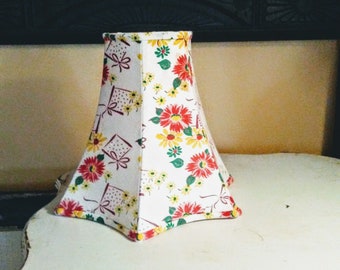 Custom Handmade Lampshade from Cotton Antique Feedsack Fabric