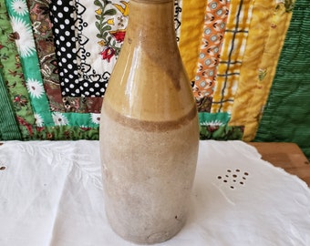 Antique Two-tone Glaze Stoneware Ginger Beer Bottle