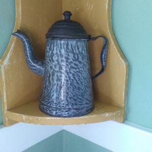 Black Vintage Speckled Graniteware Coffee Pot - Gaslight Square Shoppes