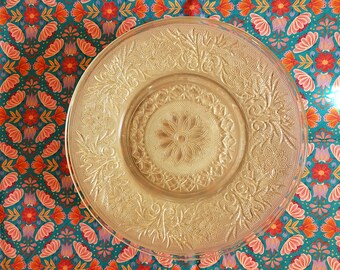 Prato de jantar de vidro sanduíche de depressão vintage, lote de 10