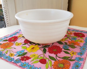 Mid Century Milk Glass Electric Mixer Mixing Bowl with Stepped Design