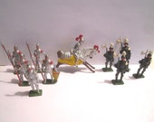 Vintage Mid Century 10 pc Lot of Lead Toy Knights Soldiers Made in England