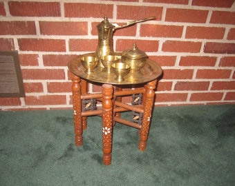 Brass Inlay Table Etsy