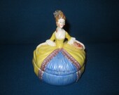 Vintage 1920s Art Deco Figural German Porcelain Powder Trinket Box