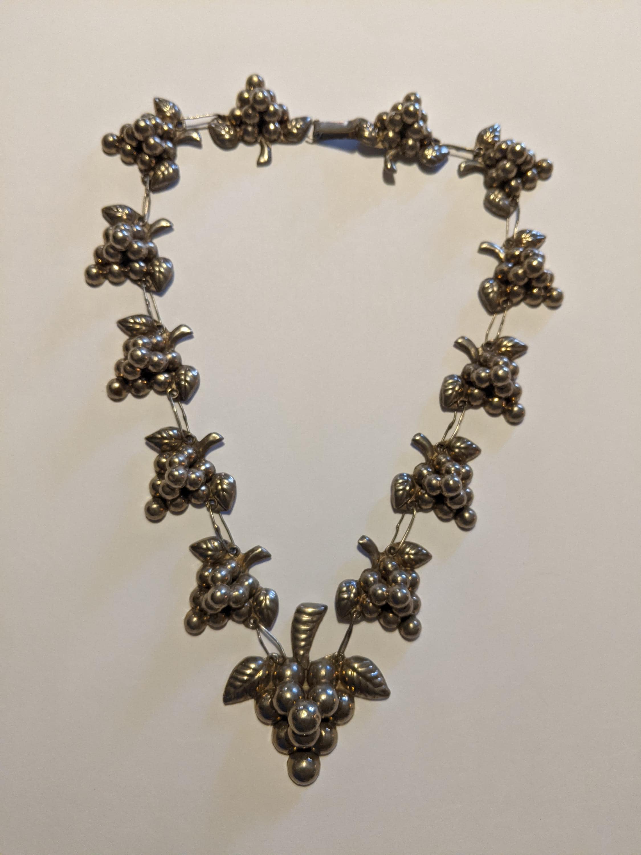 Vintage 1940s Mexican Silver Grape Cluster Necklace - Etsy
