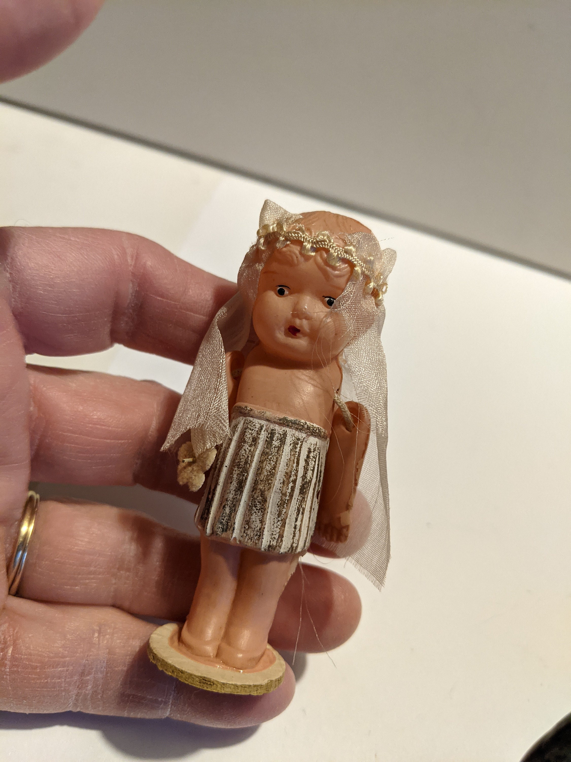 Anciennes Poupées Kewpie - Couple Mariés En Celluloïd - Japon Années 1920
