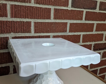 Vintage Indiana Constellation White Milk Glass Cake Stand