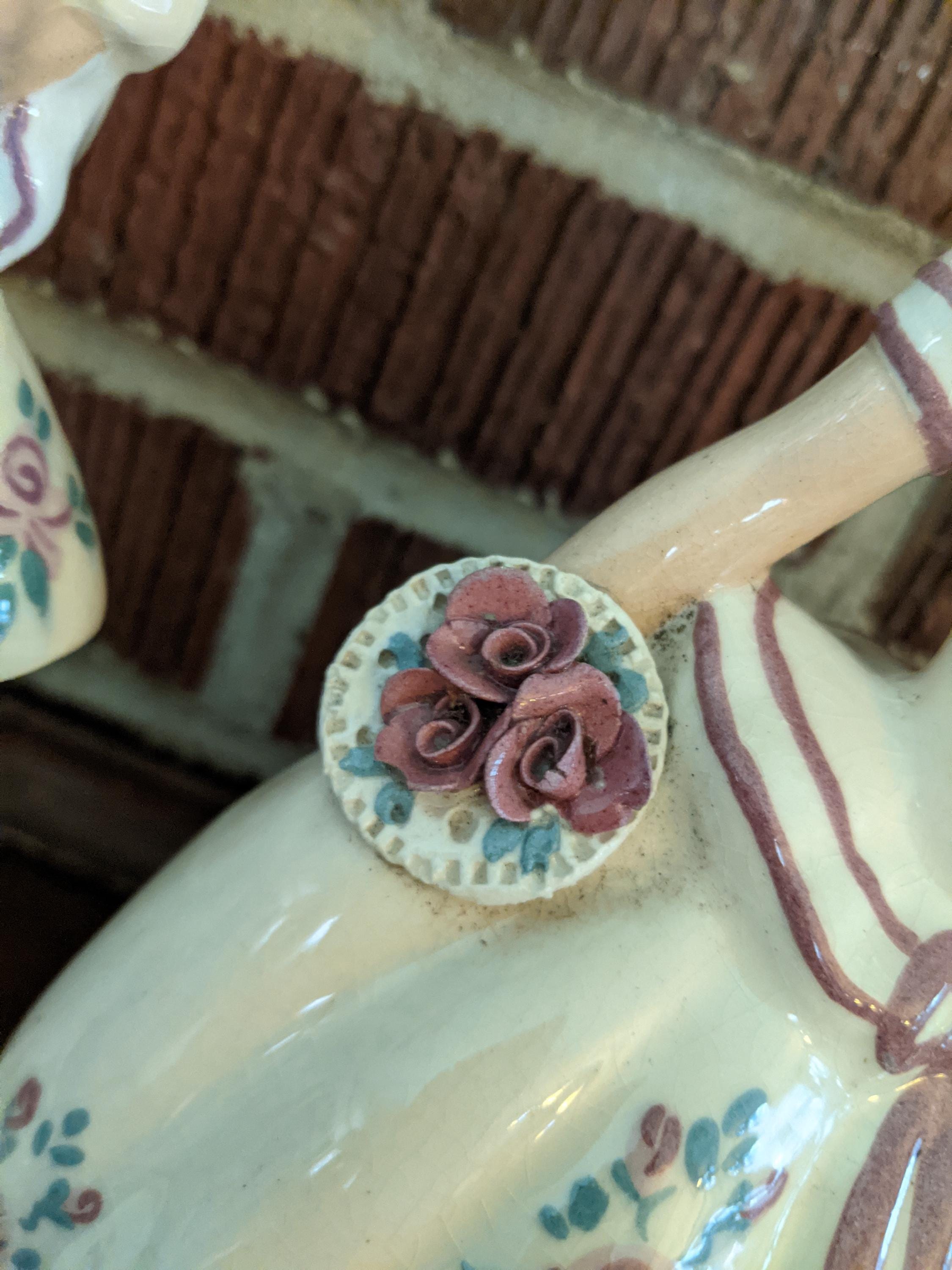 Vintage 1940s Pair of California Pottery Lady and Suitor Figures