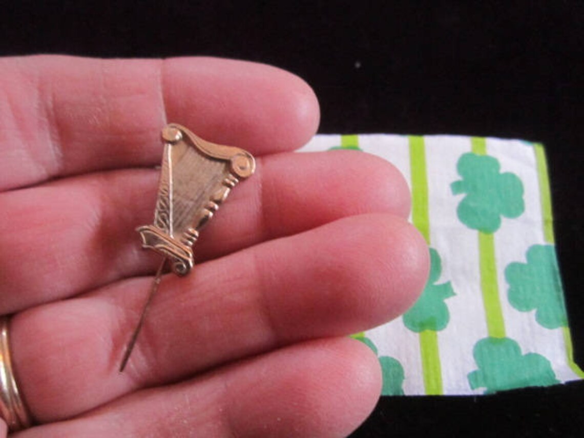 Vintage Irish Harp Goldtone Lapel Stick Pin No.2 Mint on Card Etsy