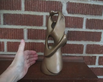Modernist Abstract KISS Sculpture by Austin Signed Finster
