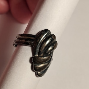 Vintage Sterling Silver 1970s Modernist Size 8 Ring