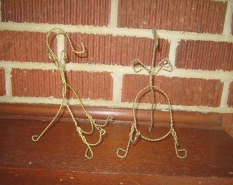 Vintage Pair of Twisted Wire Demitasse Cup & Saucer Display Stands