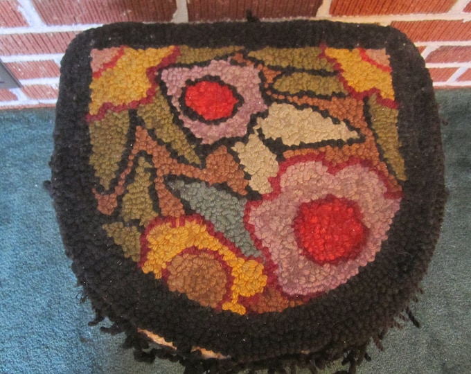 Small Wooden Folk Art Stool Handmade Decoupage Wooden Stool Etsy