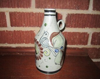 Vintage Mid Century Modern Signed Mexican Tonala Pottery Vase