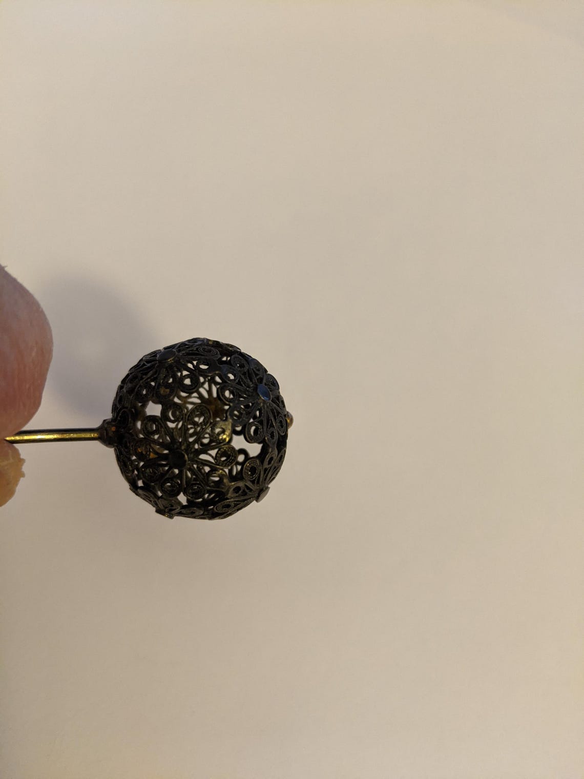 Antique Edwardian Silver Openwork Floral Orb Hat Pin - Etsy
