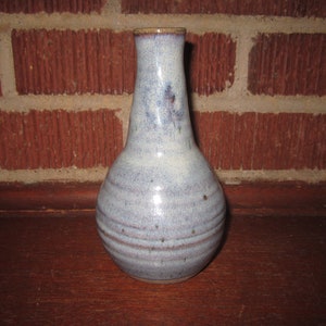Vintage Studio Pottery Vase with Beautiful Light Blue Glaze