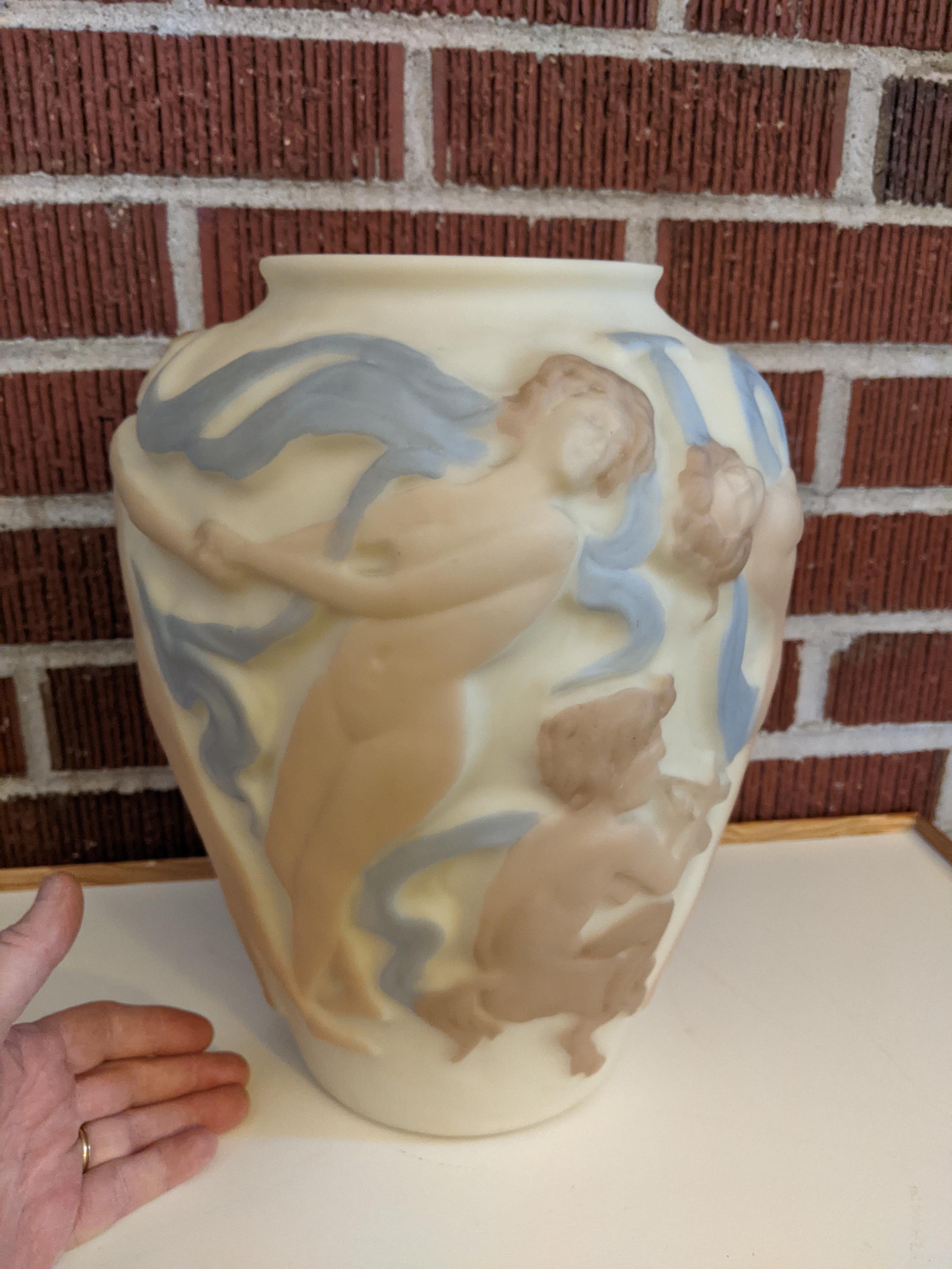 ART DECO Style ガラス 金属 花瓶　Vintage Vintage Art Deco Large 12