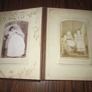 Antique 19c Dilapidated Velvet Photo Album with 42 Photographs including 10 Tintypes