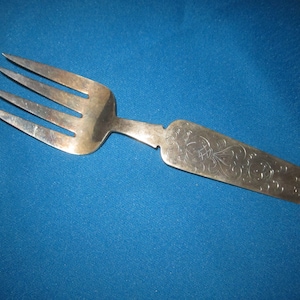 Antique David-Andersen 830S Handsmidd Enormous Norwegian Solid Silver Meat Fork