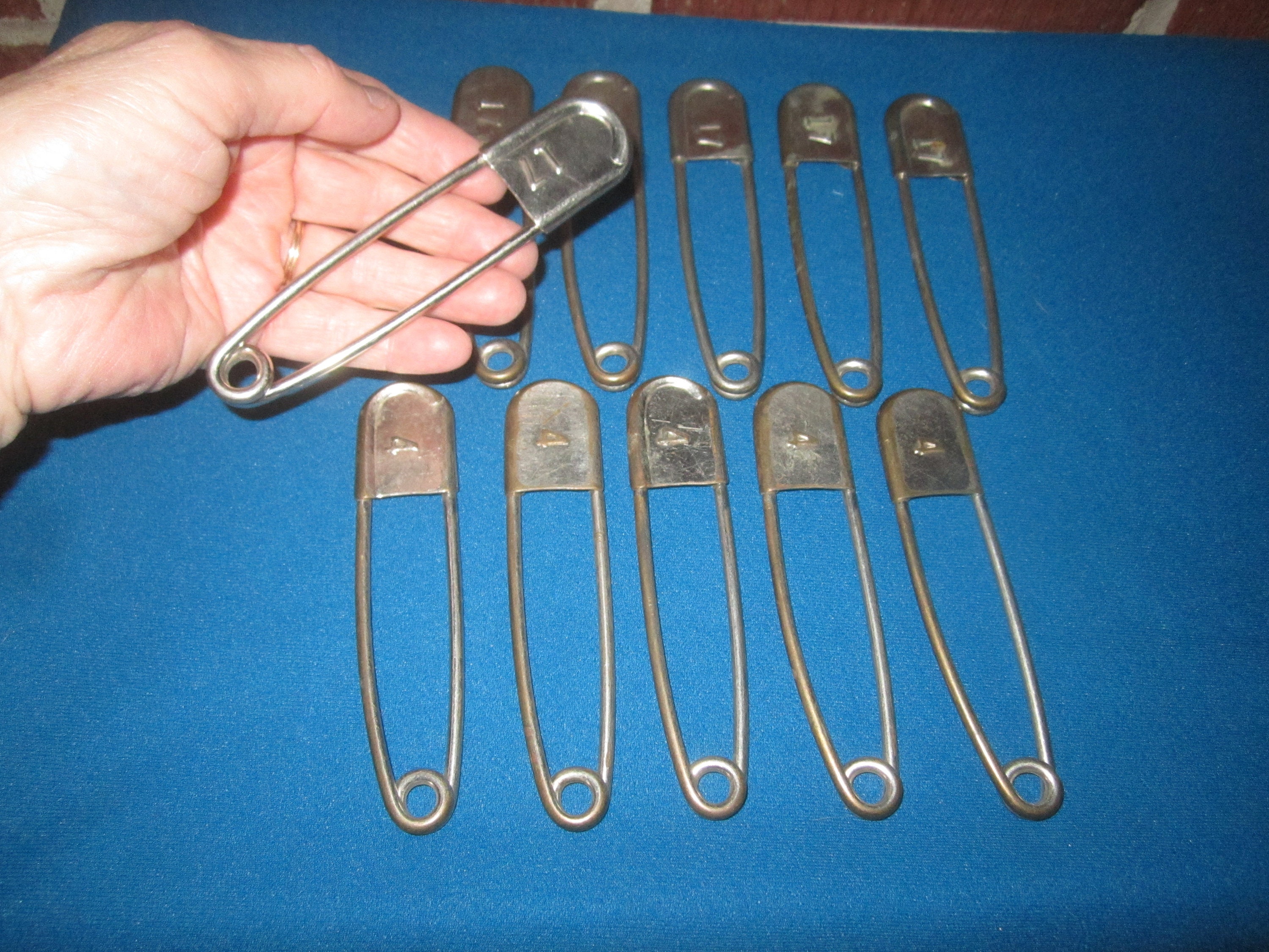 Extra Large Bronze Strong Heavy Duty Safety Pins Craft Jewelry