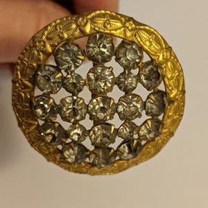 Antique Victorian Edwardian Large Rhinestone Cluster Hat Pin