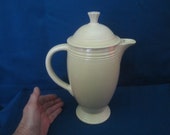 Vintage Authentic Old Fiesta Pottery Ivory Coffee Pot with Lid