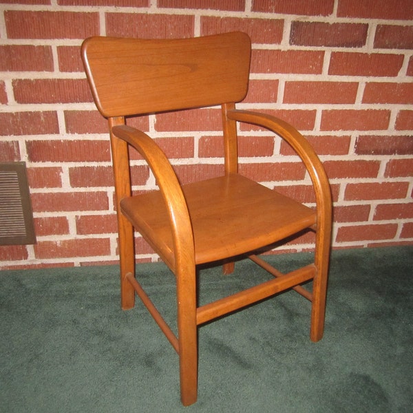 Vintage Mid Century Modern Little Bent Wood Child's Size Arm Chair