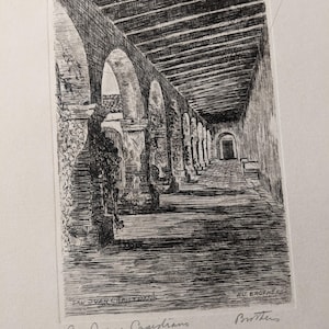 Mission San Juan Capistrano Etching - Etsy