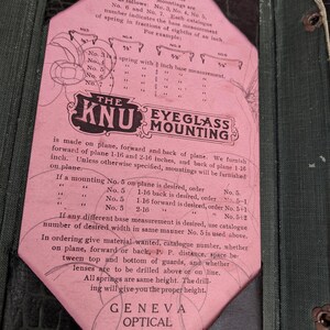 Vintage 1920s/30s "Knu Eyeglass Mounting" Kit with Case by Geneva Optical Co. immagine 6