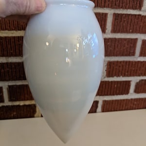 Antique Opalescent White Glass Teardrop Ceiling Pendant Light Shade