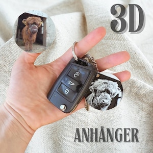 Personalized keychain with photo | Unique gift with engraving | Motif pendant for family, friends, couple, pet