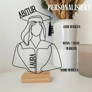 Personalisierter Absolventen-Aufsteller | Abitur | Matura | Geschenk zur Graduation | Abschlussgeschenk | ABI 2025 | Absolventen-Idee