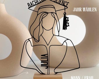 Personalisierter Absolventen-Aufsteller | Bachelor | Master | Geschenk zur Graduation | Abschlussgeschenk | Dekoration | Absolventen-Idee