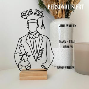 Personalisierter Absolventen-Aufsteller | Abitur | Matura | Geschenk zur Graduation | Abschlussgeschenk | ABI 2025 | Absolventen-Idee