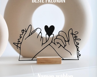 Geschenk Beste Freundin – personalisiertes Geschenk – Freundschaft Deko – Schild mit Namen – Geschenk für sie - Schwester Namen