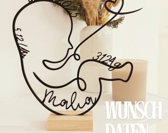 Personalisierter 3D-Babyaufsteller | Wunschname & Geburtsdaten | Babygeschenk | Geburt | Taufe | Dekoration | Geschenkidee | Geburtsgeschenk