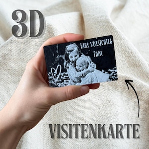 Personalisierte 3D-Foto-Visitenkarte für Portemonnaie | Fahr vorsichtig | Valentinstag | Ich liebe dich | Einzigartiges Geschenkidee | Paar